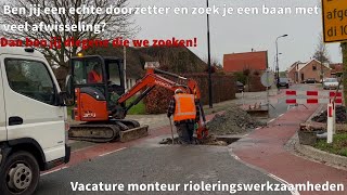 Vacature monteur rioleringswerkzaamheden