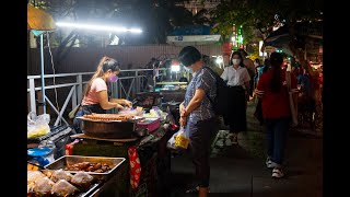 [4K] พาเดินเล่นแถวสถานีรถไฟฟ้าศูนย์วัฒนธรรมแห่งประเทศไทย แหล่งของกินและช็อปปิ้งริมถนน ในกรุงเทพฯ