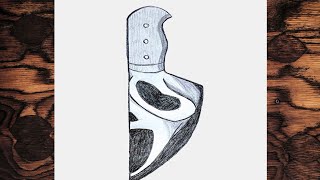 Scary sketch | how to draw ghost face in knife. easy step-by-step