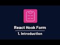 React Hook Form - 1. Introduction