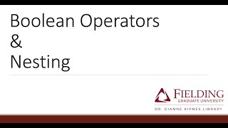 Boolean Operators & Nesting