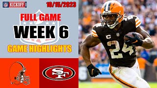 Cleveland Browns vs San Francisco 49ers FULL GAME  HIGHLIGHTS | 2023 Week 6 10/1