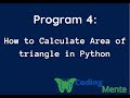 Part 4|| How to Calculate Area of triangle in Python ||Python Tutorial