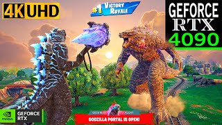 Fortnite GODZILLA DESTROYS Everything 😱🔥| RTX 4090 4K Max Graphics + Ray Tracing ON #fortnite