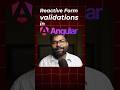 ✅ Validations in Reactive Forms in Angular🔥