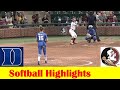 #4 Duke vs #18 Florida State Softball Game 1 Highlights, March 15 2024