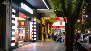 Time-lapse in Greece Thessaloniki at night Tsimiski street