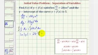 Ex 1: Initial Value Problem Using Separation of Variables Involving Natural Logarithm