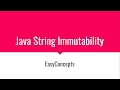 String Immutability in Java/ Immutable string in Java