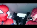 Superheroes Dancing in Car