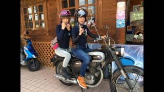 ピンクの一番星　ピンクスター　カワサキ・エストレヤ　Kawasaki ESTRELLA　和歌山 素敵なモデル　美女ライダー　女性ライダー　2012 XL883Nアイアン