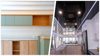 75 Wallpaper Ceiling Kitchen With White Backsplash Design Ideas You'll Love 🟡