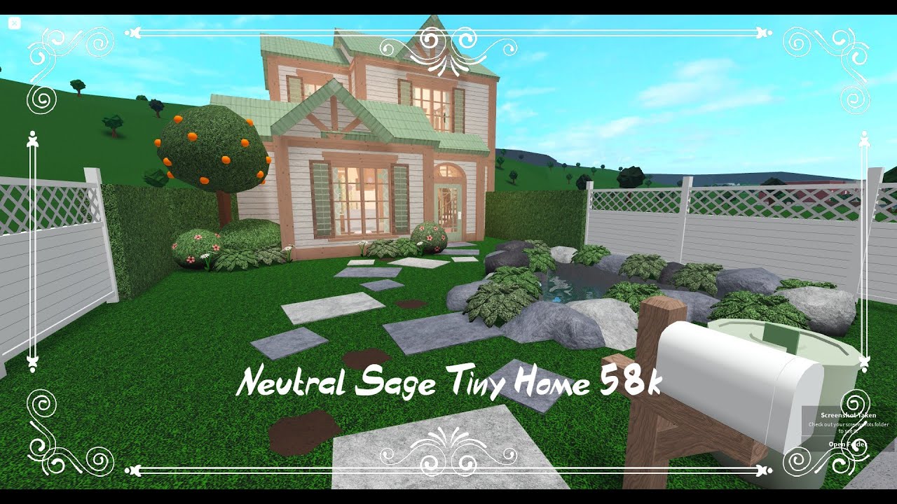 Bloxburg | Neutral Sage Tiny Home Speedbuild | Tonkscat - YouTube