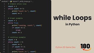 while Loops in Python for Absolute Beginners (Lesson 11) | Python 2D Game Development