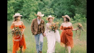 A Retro Southwestern Cowgirl-Inspired Wedding Design with Vintage Motel Vibes at Tranquility Farm