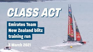 CLASS ACT: Emirates Team New Zealand rehearse mark-rounding manoeuvres