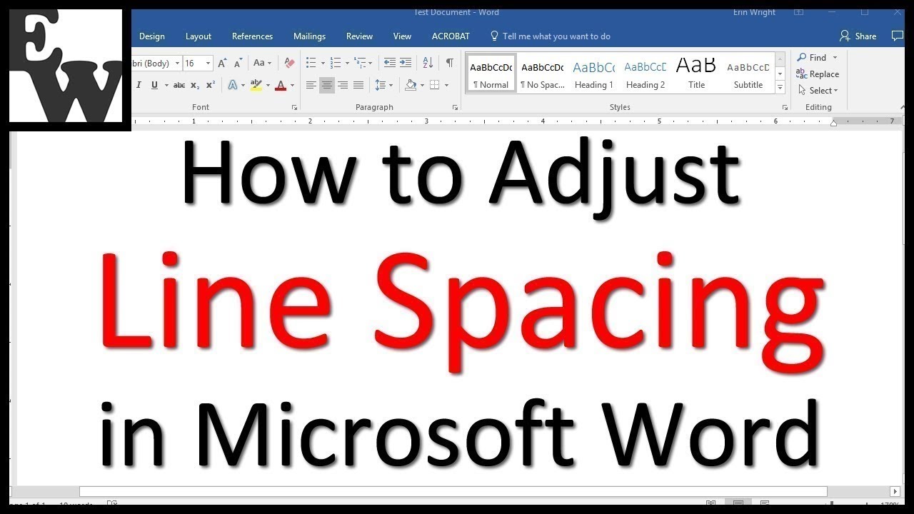 How To Adjust Line Spacing In Microsoft Word - YouTube