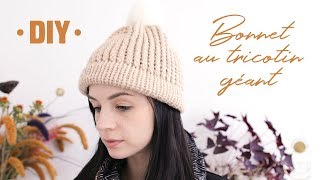 TUTO TRICOT FACILE | Bonnet au Tricotin Géant