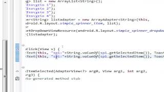 Android Tutorial 40 Spinner 2 (Drop down list) @efodioedu