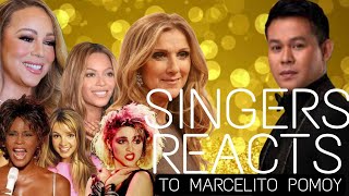 SINGERS REACTED to Marcelito Pomoy - The Prayer