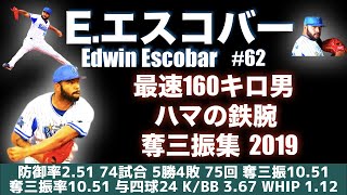 【左腕日本最速160km男】2019年 DeNAを支えた陽気な鉄腕 エドウィン・エスコバー【奪三振集】