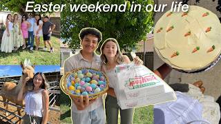 our first Easter party together | egg hunt, family pictures, games