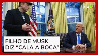 Filho de Elon Musk viraliza ao pedir para calarem a boca em visita à Casa Branca