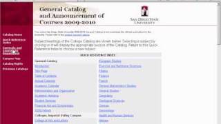 Sdsu General Catalog