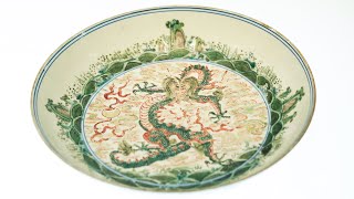 [Antique Appreciation]Polychrome Dish with Dragon Design|National Museum of China|