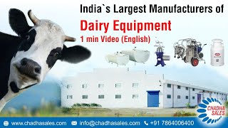 Chadha Dairy equipment. Manufacturers of Bulk Milk Cooler, Milk Vending Machine, Milking Machine etc