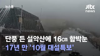 단풍 든 설악산에 16㎝ 함박눈…17년 만 '10월 대설특보' / JTBC 뉴스룸