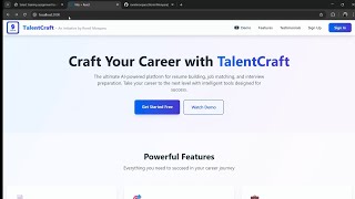 TalentCraft : AI Career Companion + Resume builder with Job matching | React + Django