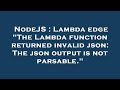 NodeJS : Lambda edge 