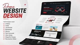 Modern Drone Website Design Using HTML CSS JavaScript | Responsive Bootstrap Landing Page