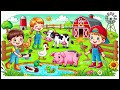 Animals on the Farm | Learn Animal Names and Sounds