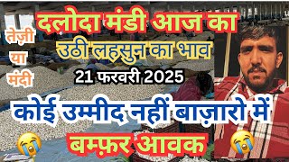 21 फ़रवरी 2025 आज का दलोदा मंडी उठी लहसुन के भाव ।आज का मंडी भाव | daloda Mandi bhav | today bhav