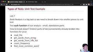 CSCI100: Lecture 15.5 - Unit Tests, Integration Tests