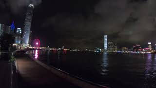 在平靜的香港 中環夜景