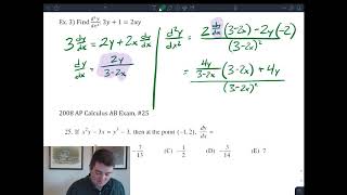 Topic 15 - More Implicit Differentiation Practice