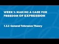 MOOC FOE1x | 1.3.2 L. Bollinger: General Tolerance Theory | Making a Case for Freedom of Expression