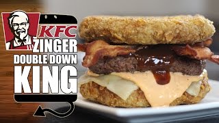 KFC Zinger Double Down King Recipe Remake - HellthyJunkFood