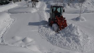 ホイールローダー除雪８０🌈  この時期に35センチ ラスト  2023 2 26  北海道三笠市