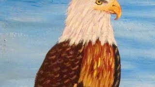 How to paint an Easy EAGLE,  Acrylic Painting for Beginners Lesson 1 Step by Step,