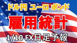 FXデイリー日足予報　　　2025年1月10日【雇用統計】