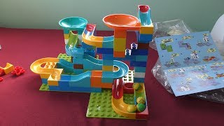 Couomoxa Marble Run Building Blocks Construction Toys Set Puzzle Race Track Kids 97 Pieces 2 in 1