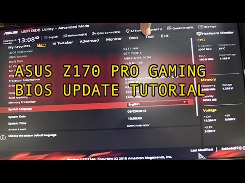 BIOS update guide for Asus Z170 Pro Gaming motherboard