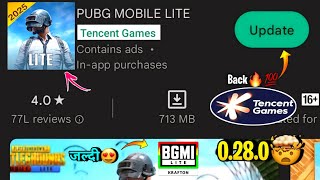 😱Pubg Lite New 0.28.0😍 Tencent Comeback Update 2025 | Pubg Lite Old is Back🤯 Update 2025 🔥