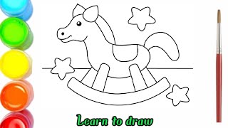 Drawing and Coloring Horse lumping step by step | Рисование лошадей для детей, Menggambar Kuda