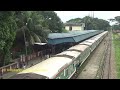 parabat express dhaka to sylhet train entering sreemangal railway station