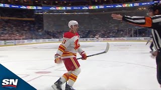 Flames' Mikael Backlund Goes Bar Down To Score vs. Sabres